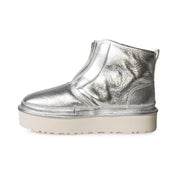 UGG Neumel Platform Zip Silver Metallic Boots - Women's