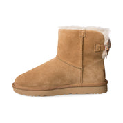 UGG MIni Bailey Bow Splatter Chestnut Boots - Women's