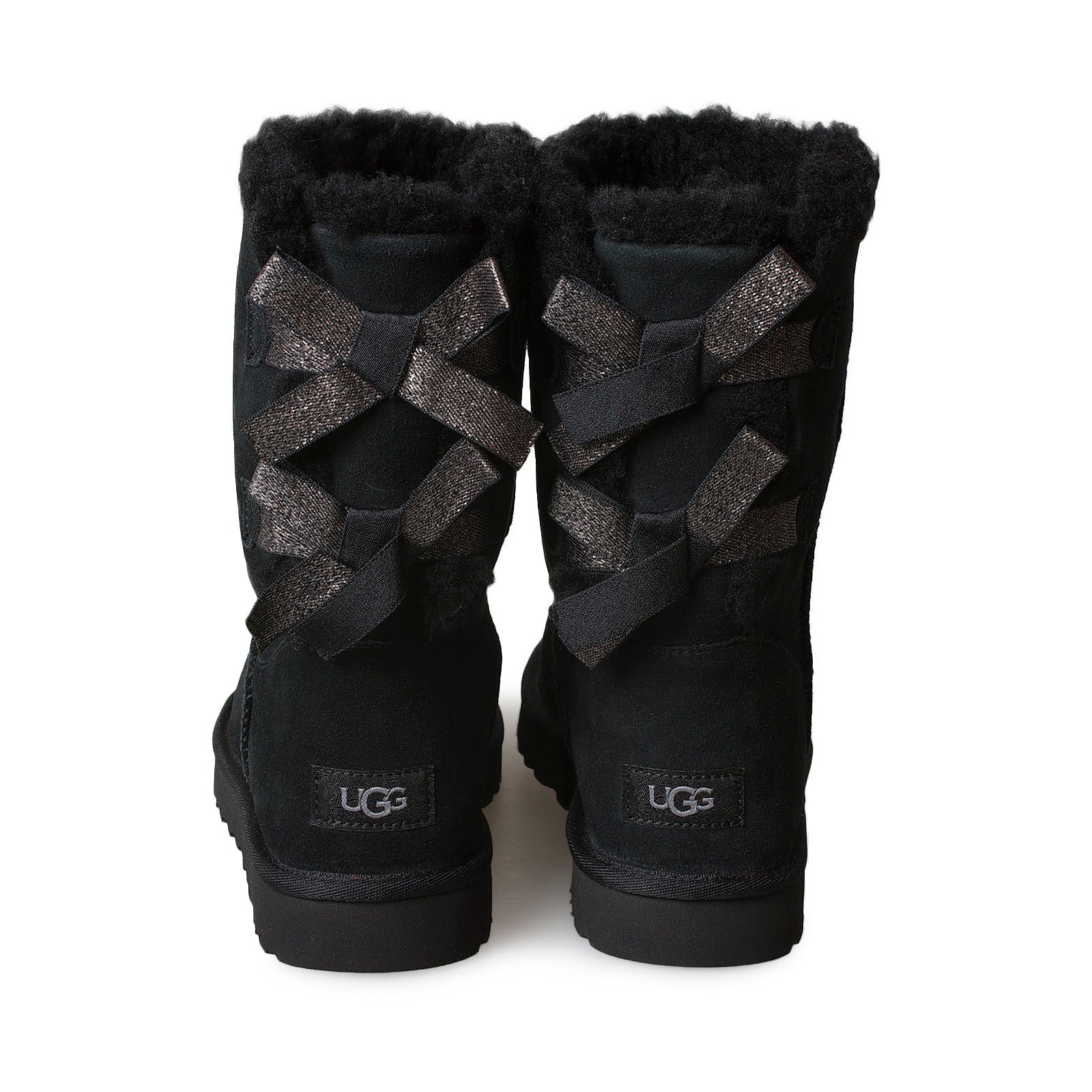 UGG Bailey Bow Sparkler Black Boots - Women's