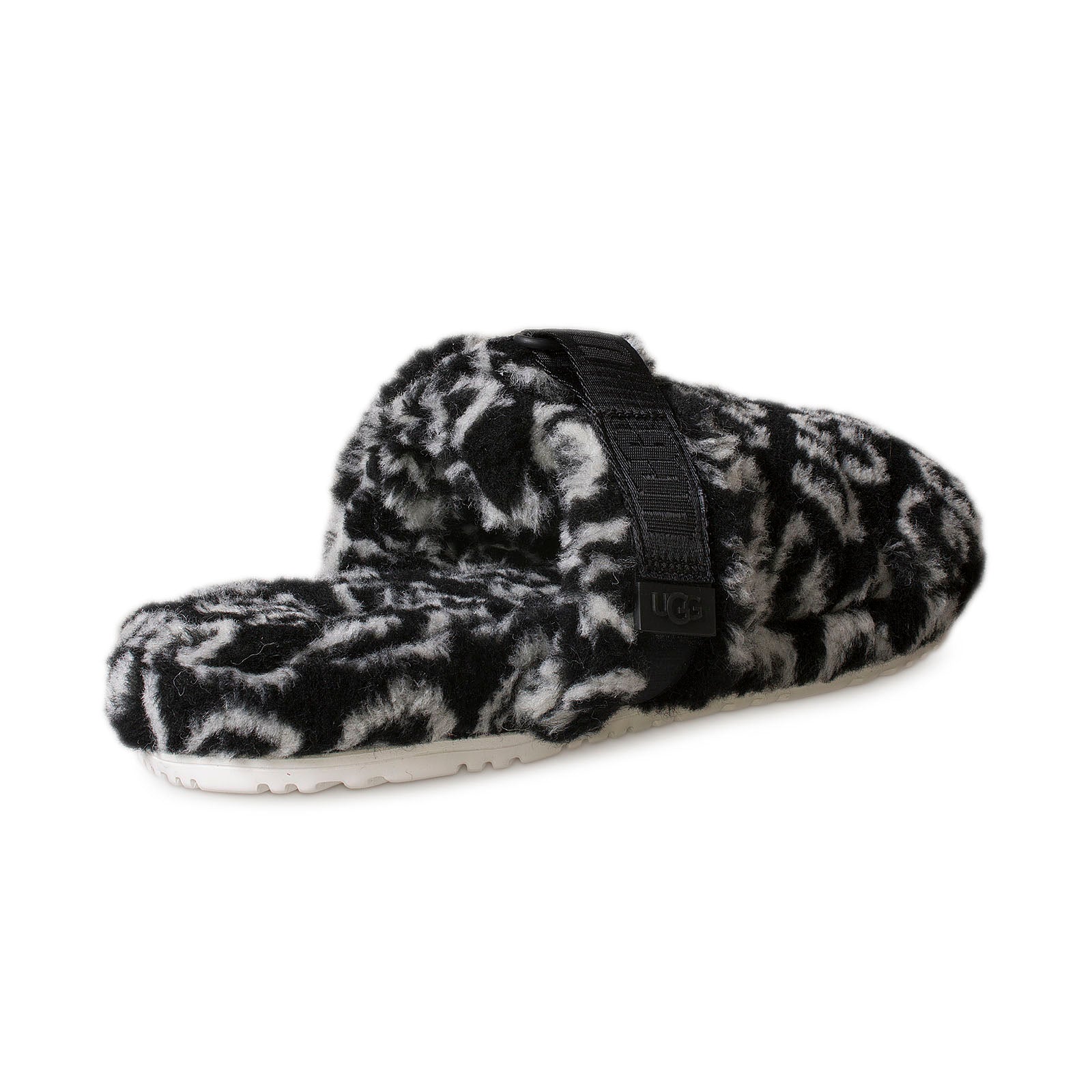 UGG Fluff It Pop Black / White Slippers - Men's