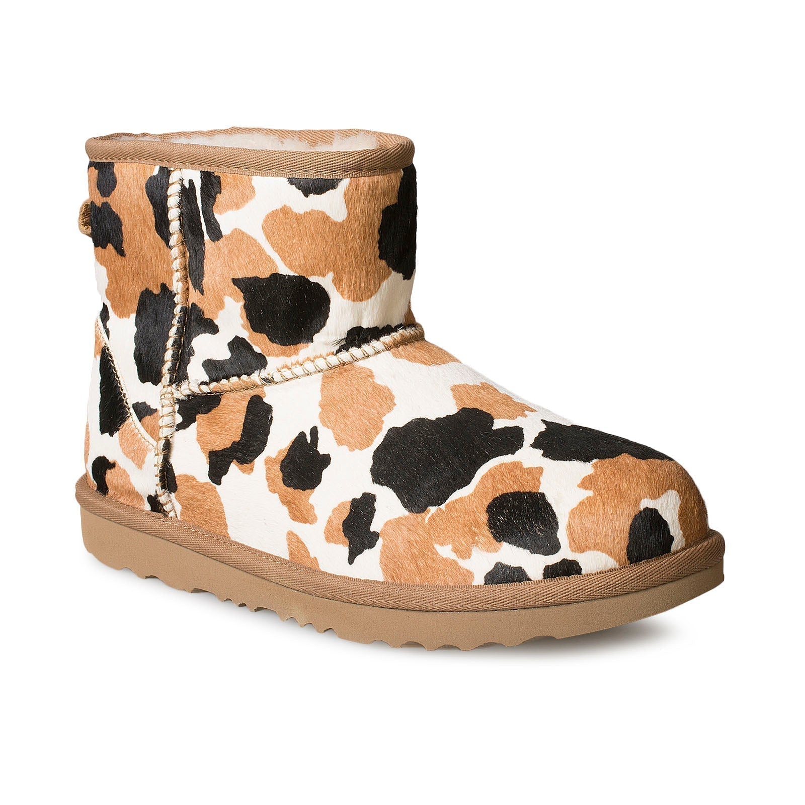 UGG Classic Mini Cow Print Chestnut Boots - Youth