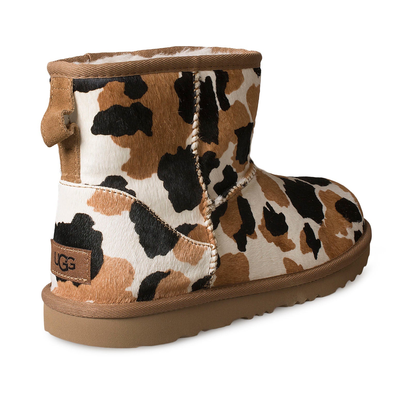 UGG Classic Mini Cow Print Chestnut Boots - Youth