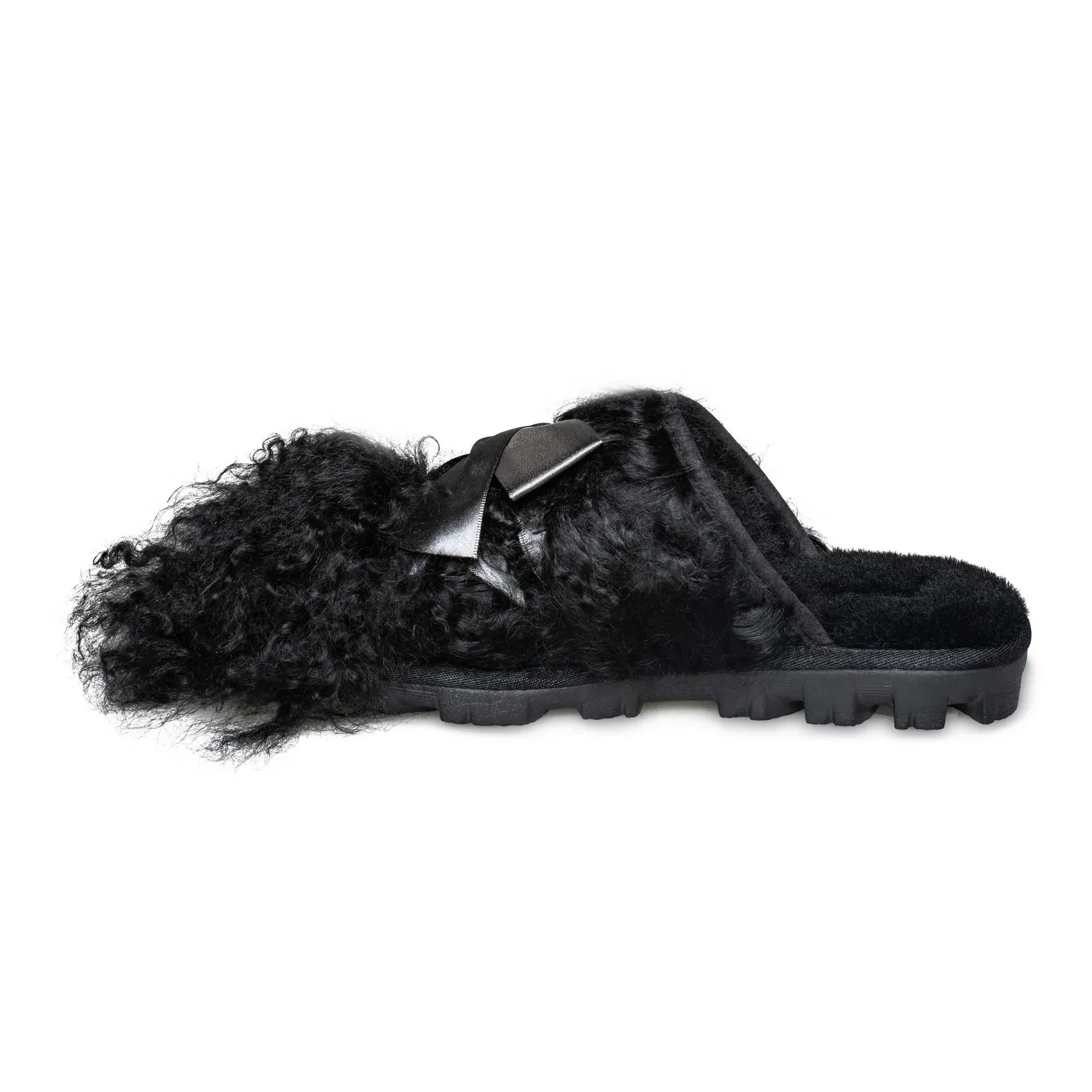 UGG Coquette Mongolian Black Slippers - Women's