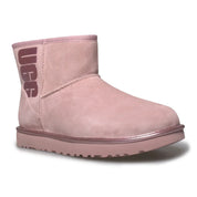 UGG Classic Mini UGG Classic Logo Pink Crystal Metallic Boots - Women's