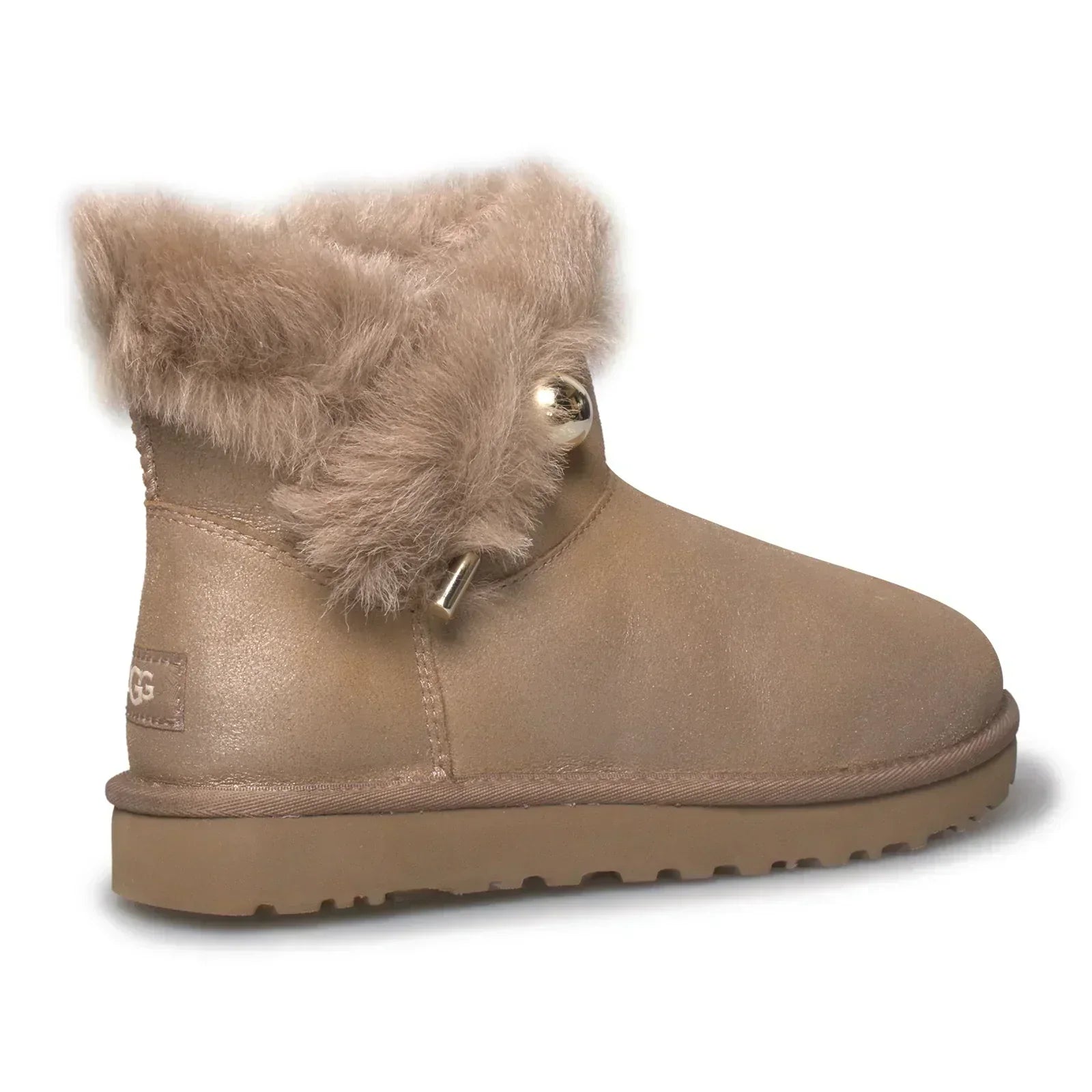 UGG Classic Fluff Pin Mini Antique Pearl Boots - Women's