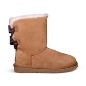 UGG Bailey Suede Bow Chestnut Boots - Women's