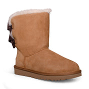 UGG Bailey Suede Bow Chestnut Boots - Women's