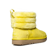 UGG Fluff Mini Quilted MRT Yellow Boots - Women's