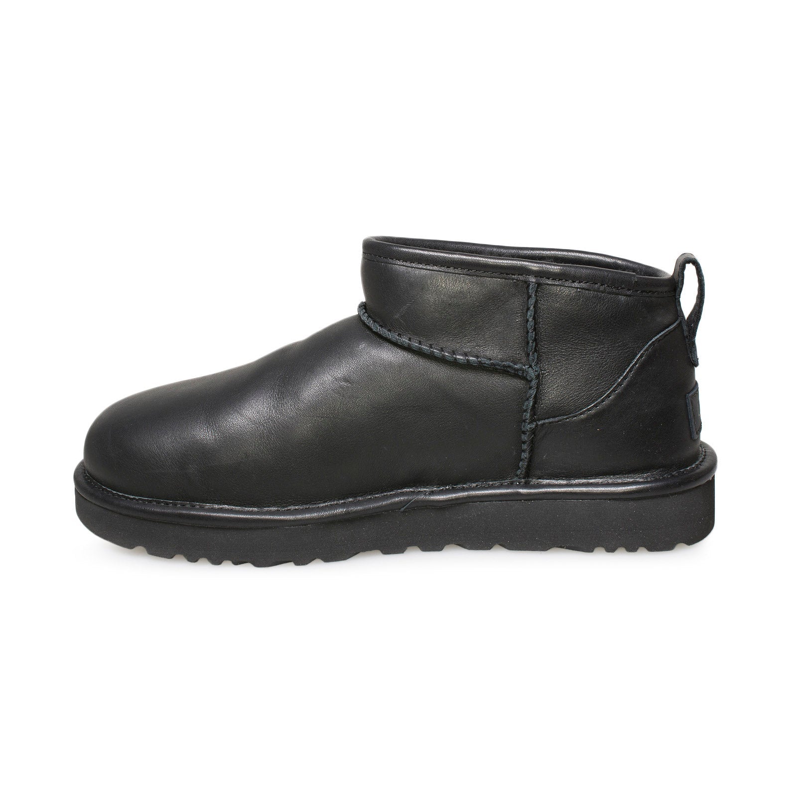 UGG Classic Ultra Mini Leather Black Boots - Women's