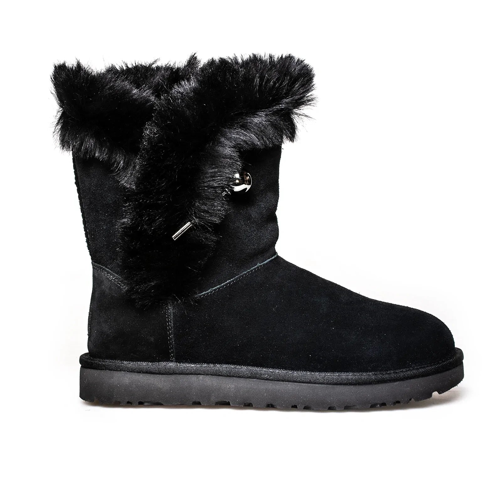 UGG Classic Fluff Pin Black Boots - Women's