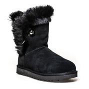 UGG Classic Fluff Pin Black Boots - Women's