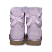 UGG Mini Bailey Bow II Metallic Lavender Fog Boots - Women's