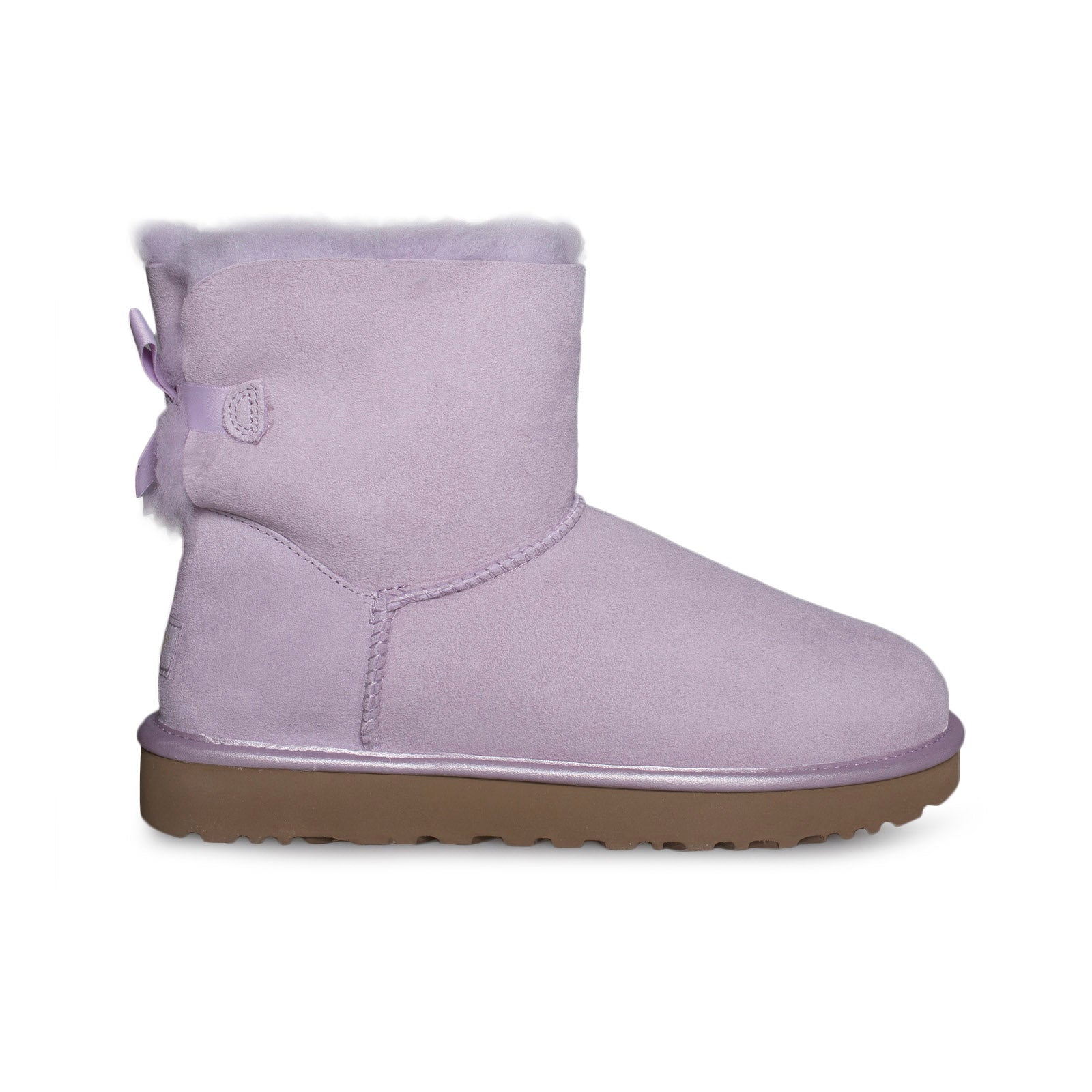 UGG Mini Bailey Bow II Metallic Lavender Fog Boots - Women's