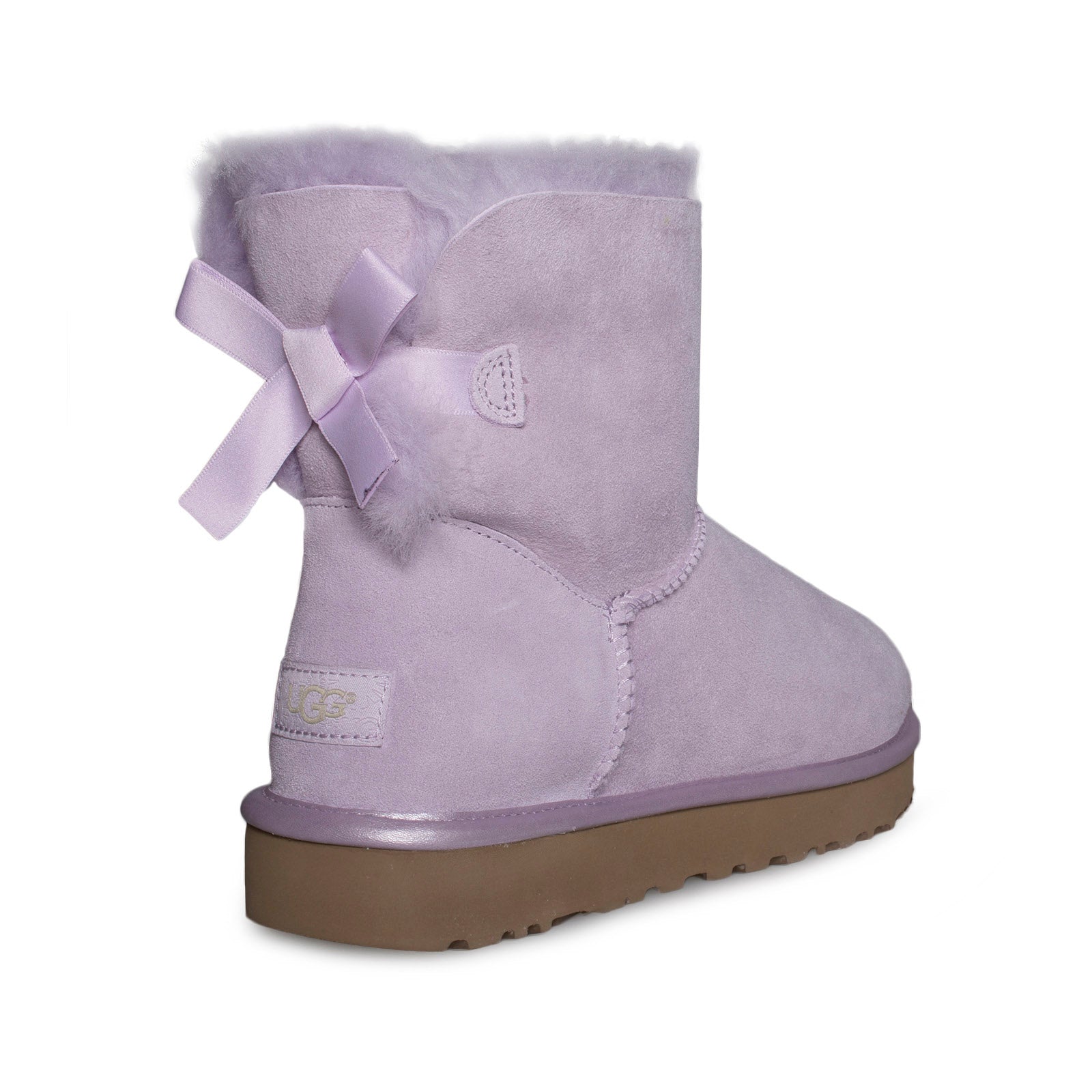 UGG Mini Bailey Bow II Metallic Lavender Fog Boots - Women's