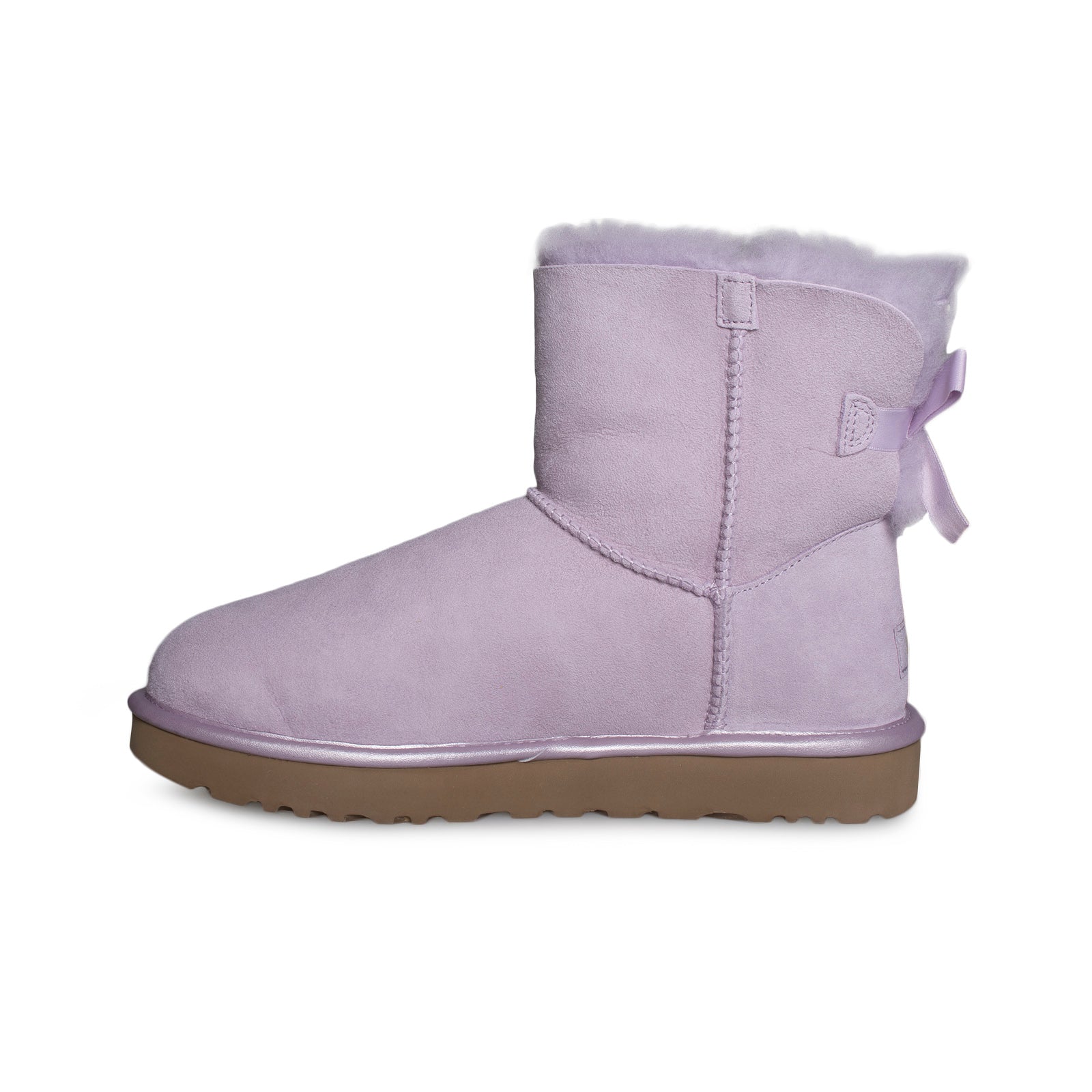 UGG Mini Bailey Bow II Metallic Lavender Fog Boots - Women's