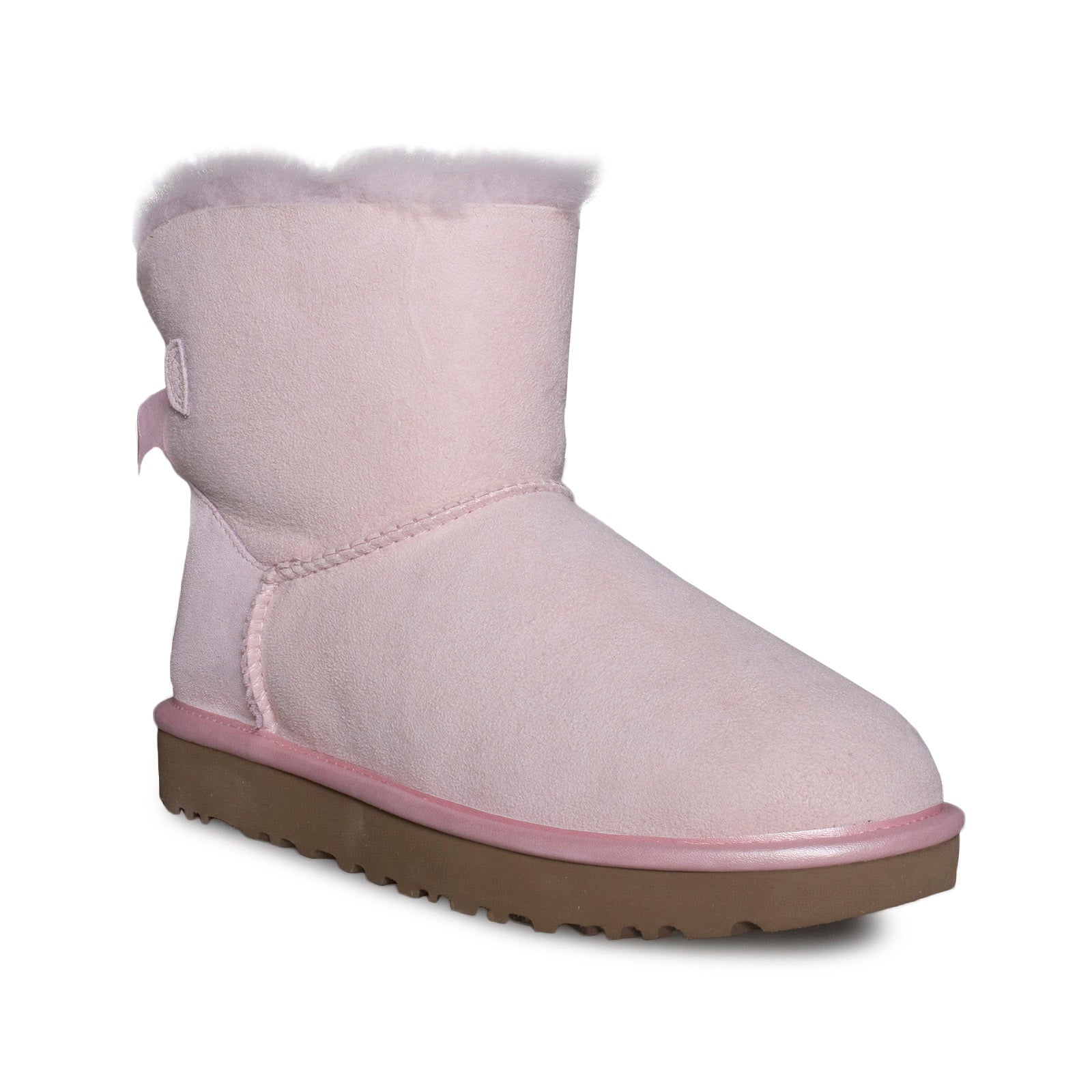 UGG Mini Bailey Bow II Metallic Seashell Pink Boots - Women's