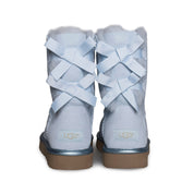 UGG Bailey Bow II Metallic Sky Blue Boots - Women's