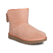 UGG Satin Bow Mini Suntan Boots - Women's