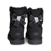 UGG Mini Bailey Bow II Shimmer Black Boots - Women's