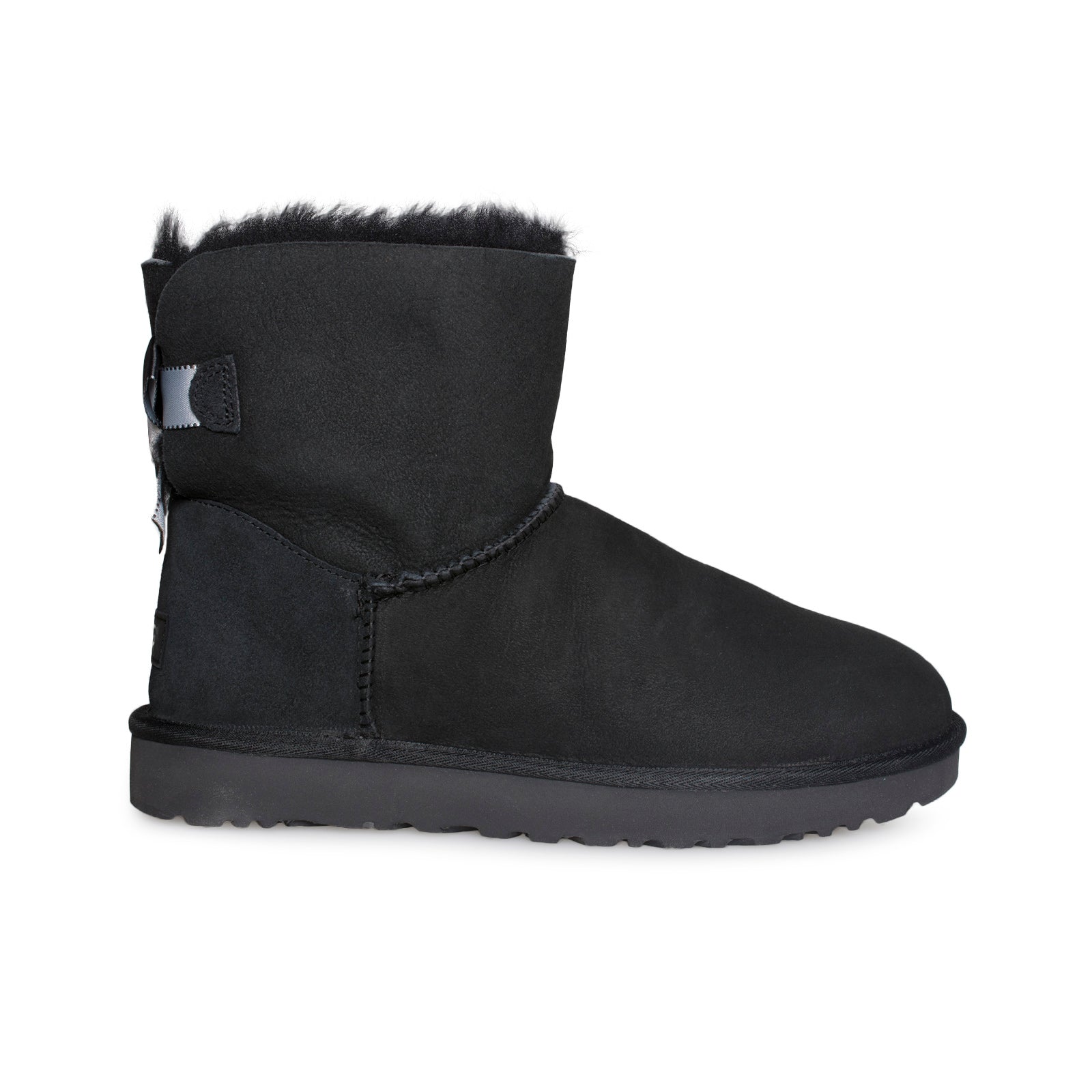 UGG Mini Bailey Bow II Shimmer Black Boots - Women's