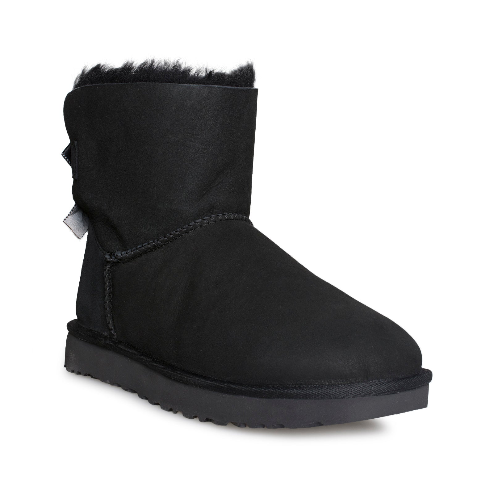 UGG Mini Bailey Bow II Shimmer Black Boots - Women's