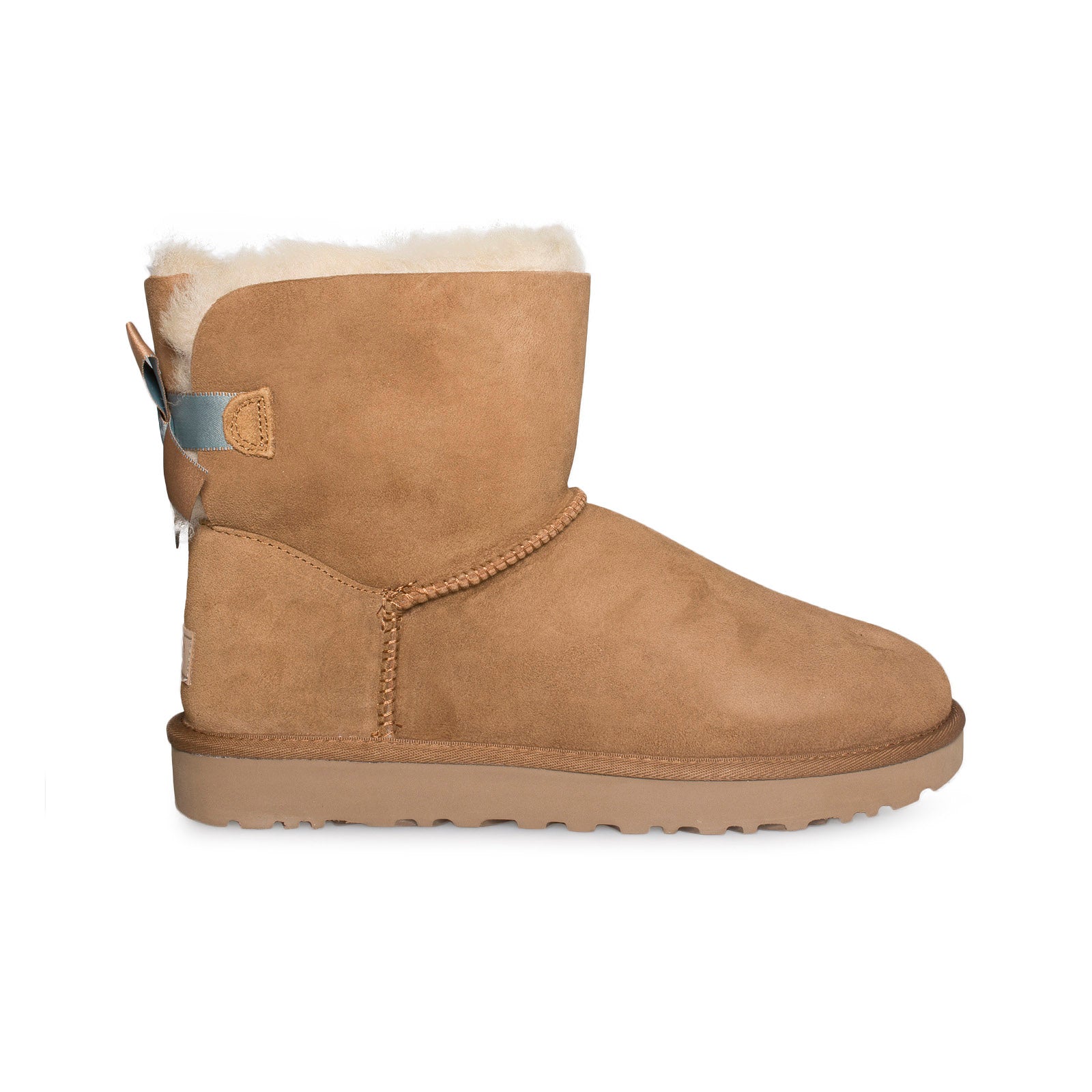 UGG Mini Bailey Bow II Shimmer Chestnut Boots - Women's