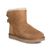 UGG Mini Bailey Bow II Shimmer Chestnut Boots - Women's