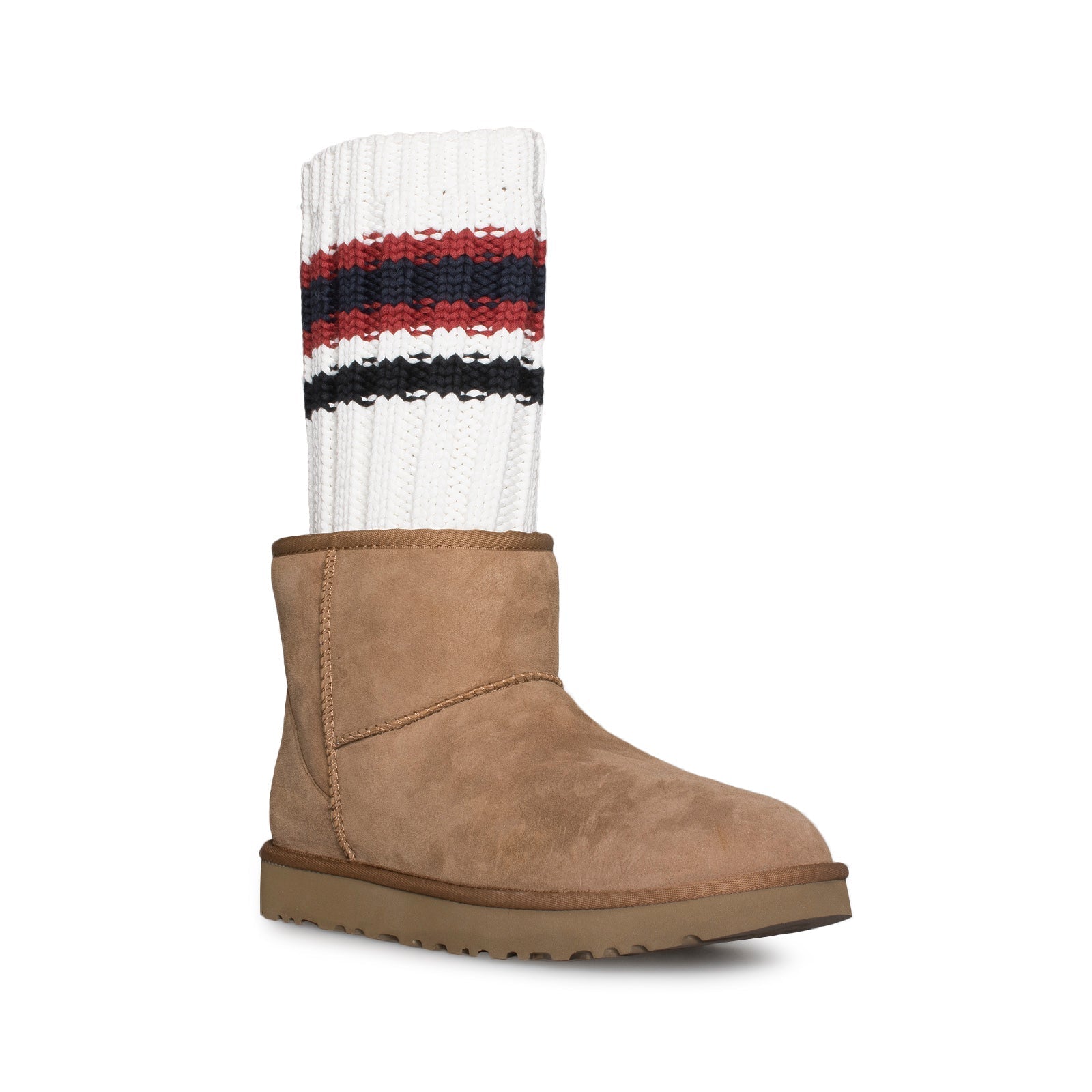 UGG Sacai Knit Classic Mini II Chestnut Boots - Women's