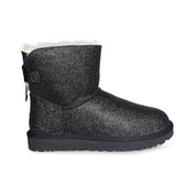 UGG Mini Bailey Bow Sparkle Black Boots - Women's