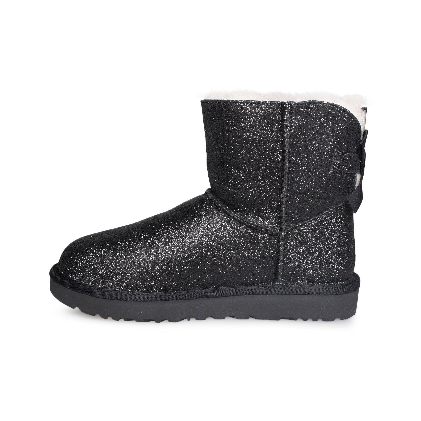 UGG Mini Bailey Bow Sparkle Black Boots - Women's