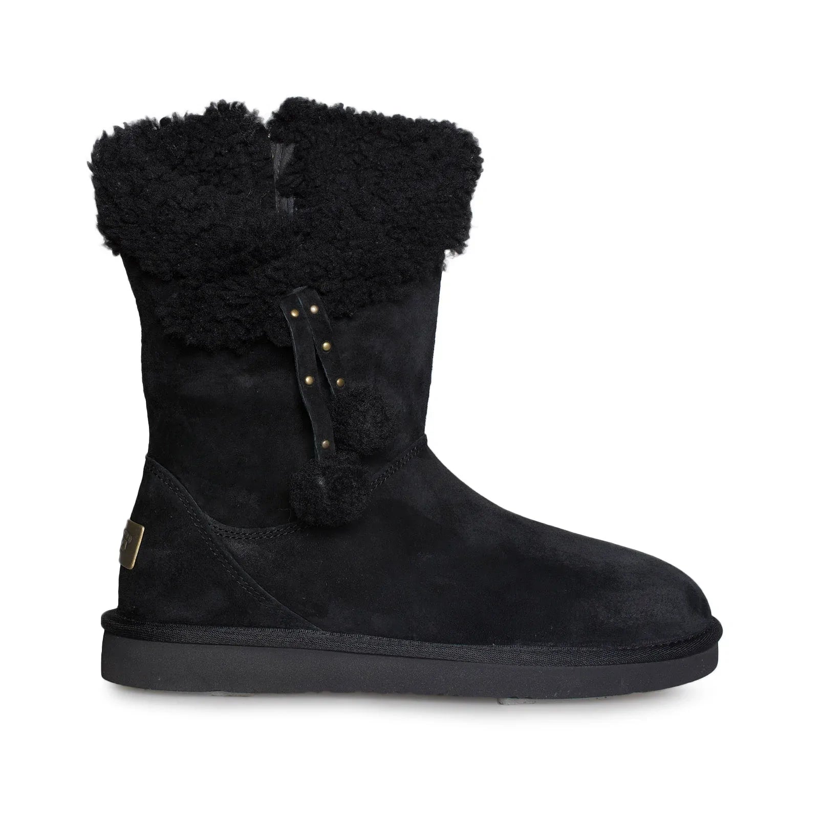 UGG Plumdale Cuff Black Boots - Women's