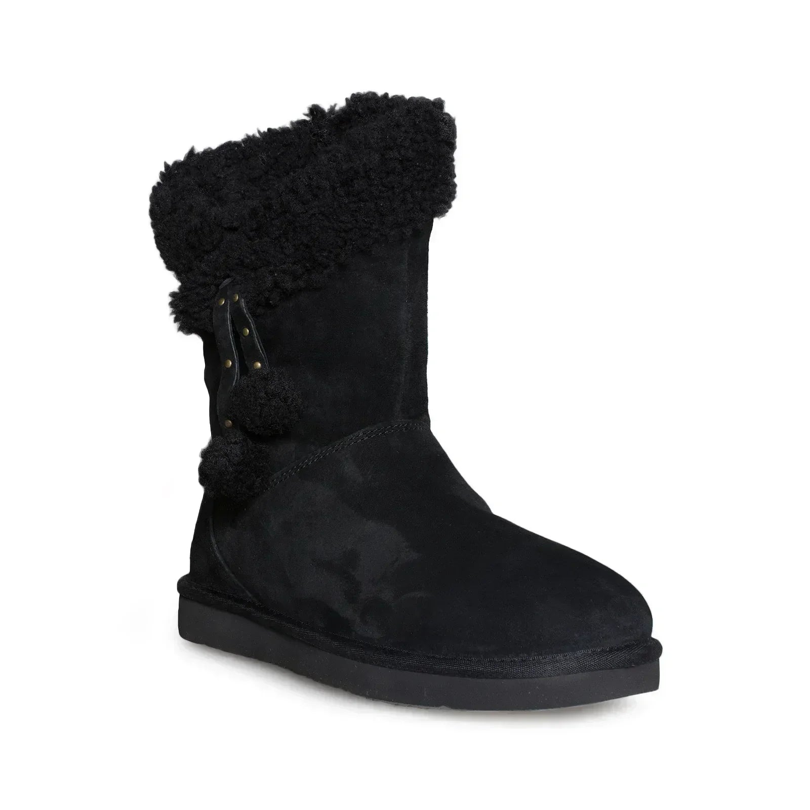 UGG Plumdale Cuff Black Boots - Women's