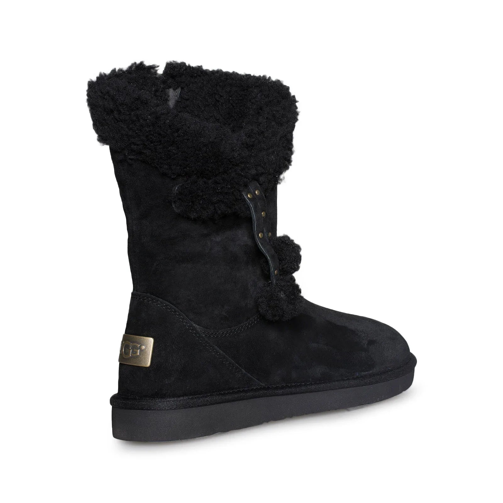 UGG Plumdale Cuff Black Boots - Women's