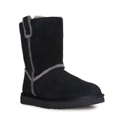 UGG Classic Short Spill Seam Black Boots - Women's