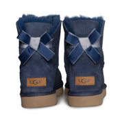 UGG Mini Bailey Bow II Shimmer Navy Boots - Women's