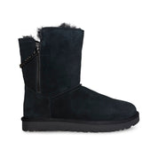 UGG Classic Short Sparkle ZIP Black Boots - Women's