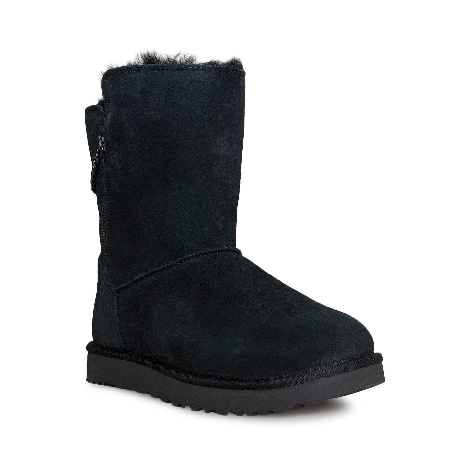 UGG Classic Short Sparkle ZIP Black Boots - Women's