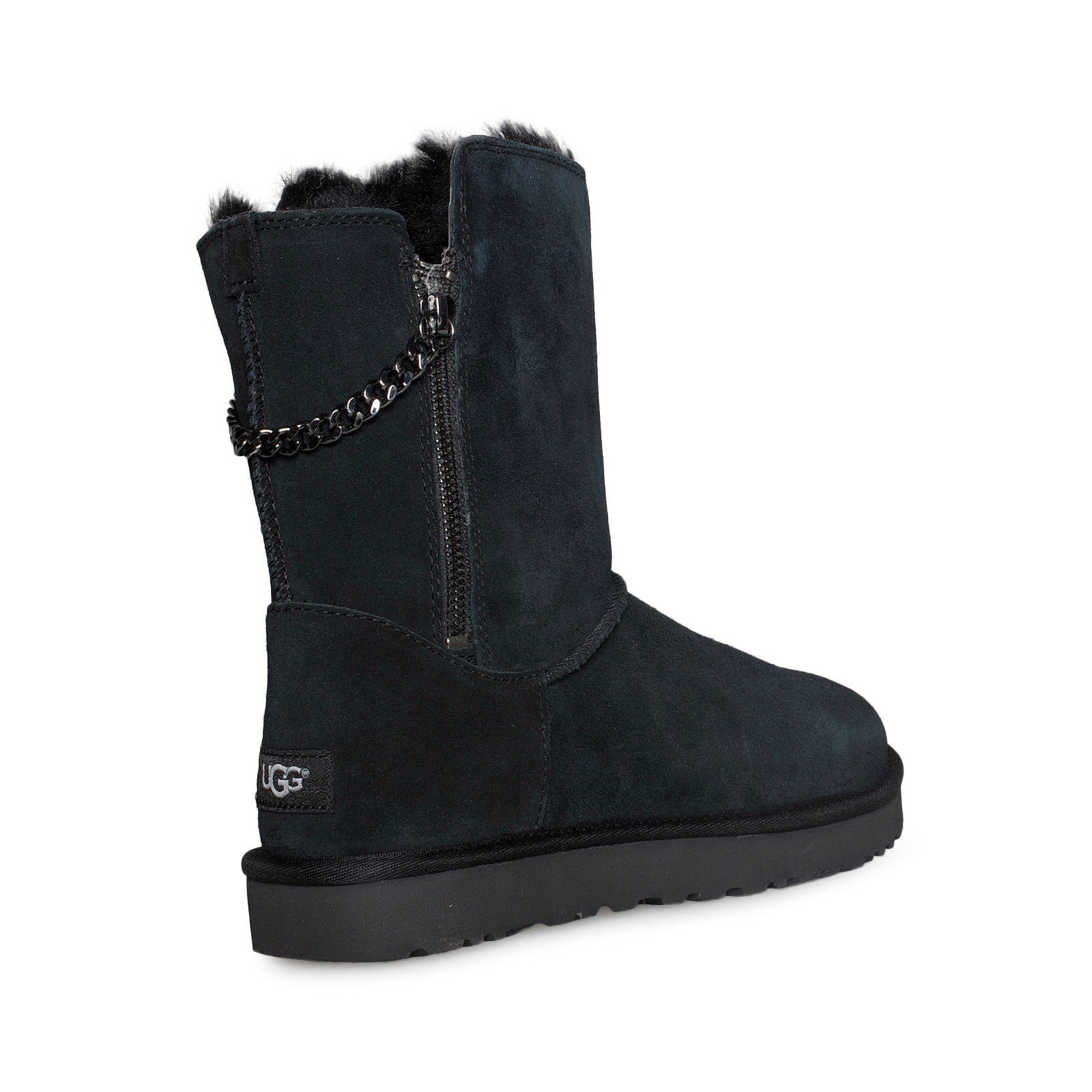 UGG Classic Short Sparkle ZIP Black Boots - Women's