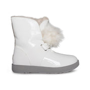 UGG Isley Patent Waterproof White Boots - Women's