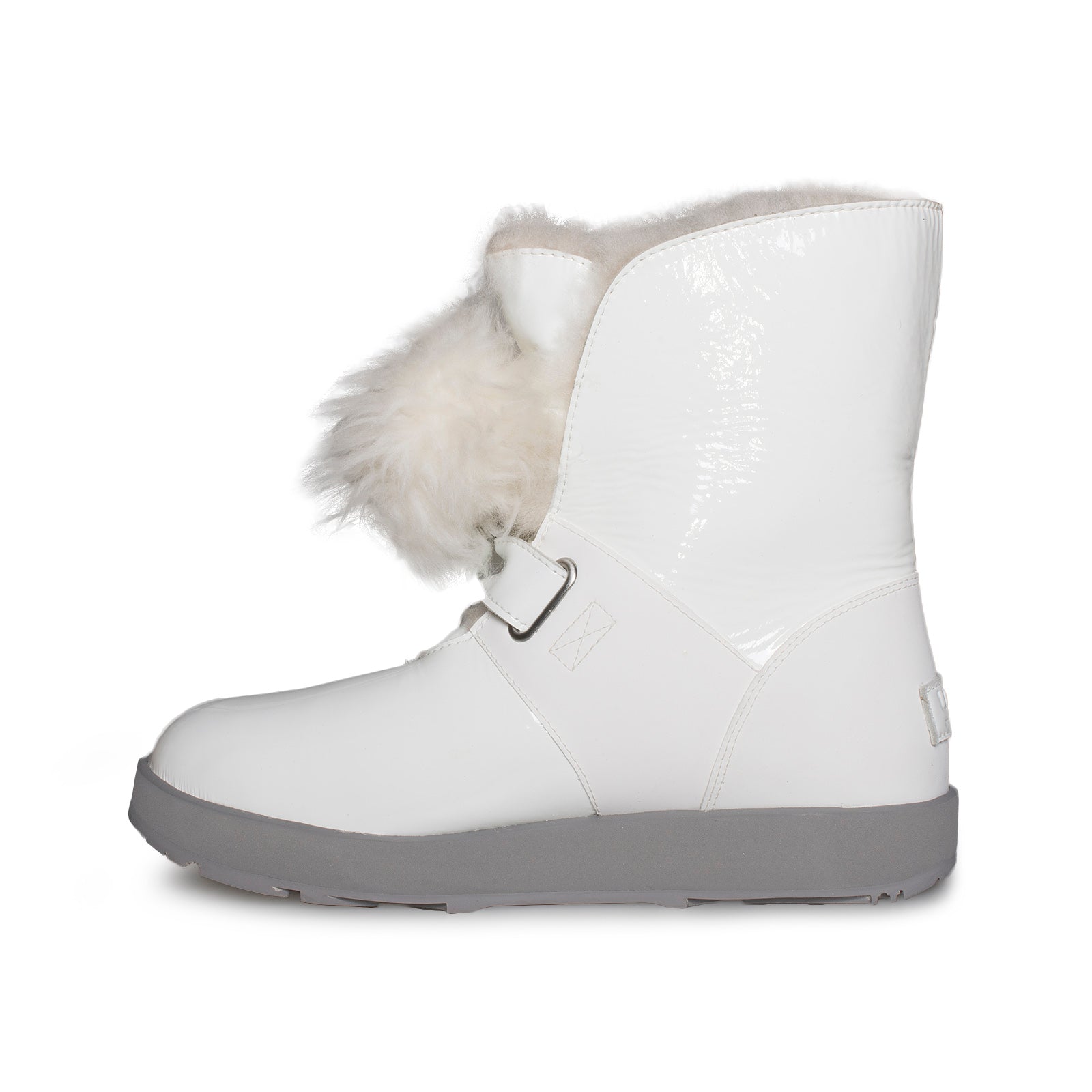 UGG Isley Patent Waterproof White Boots - Women's