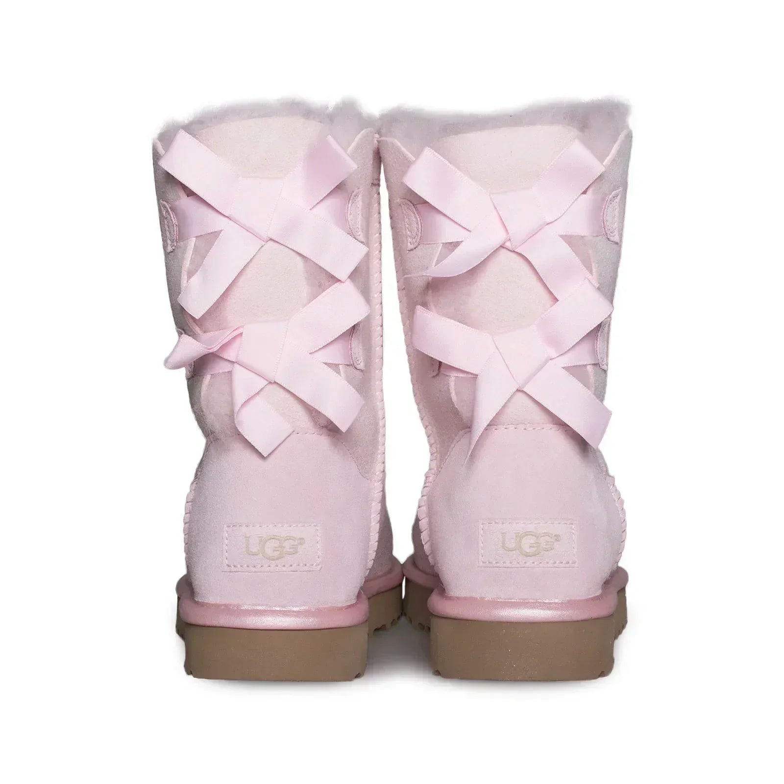 UGG Bailey Bow II Metallic Seashell Pink Boots - Youth