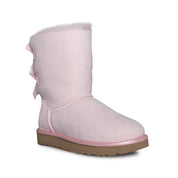 UGG Bailey Bow II Metallic Seashell Pink Boots - Women's