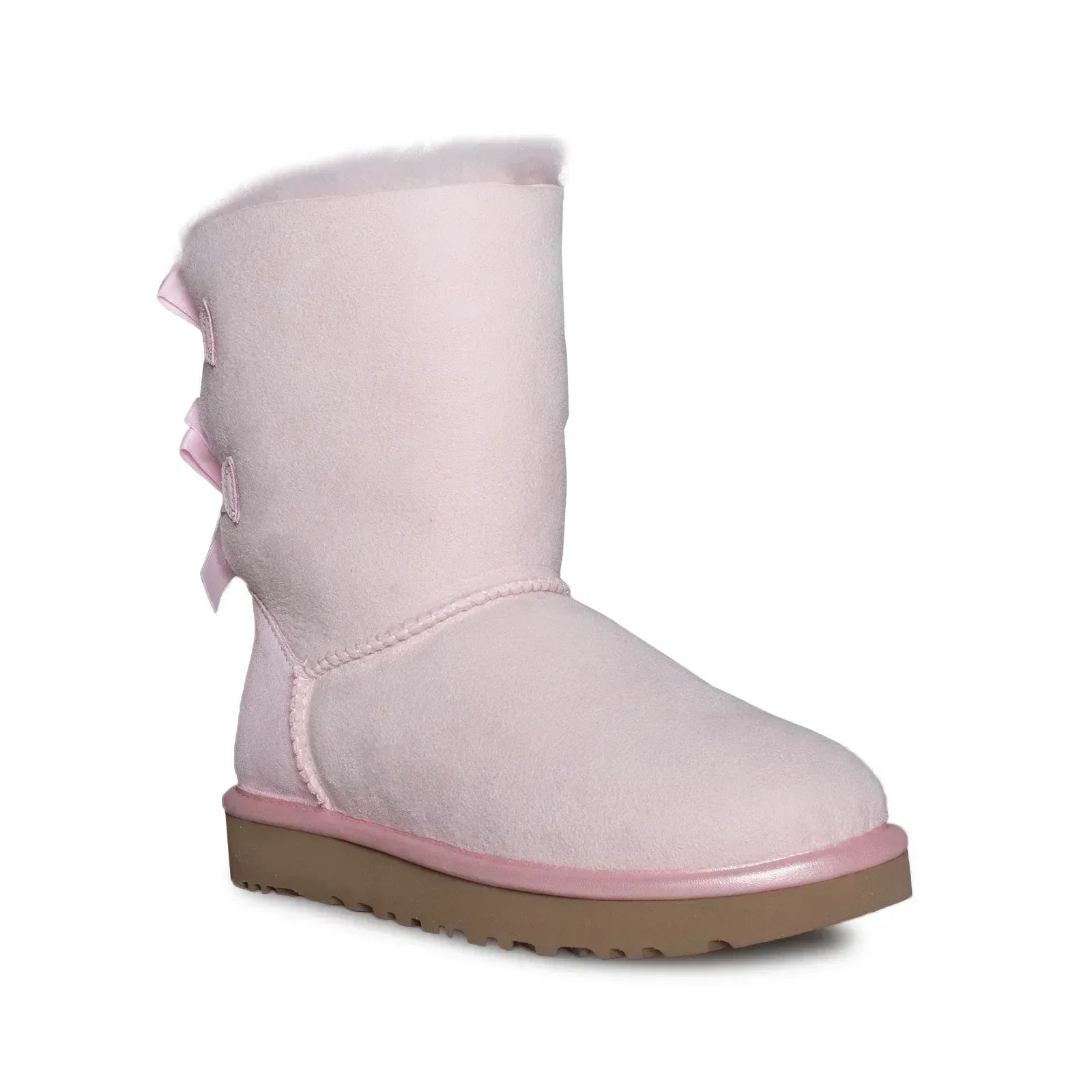 UGG Bailey Bow II Metallic Seashell Pink Boots - Youth