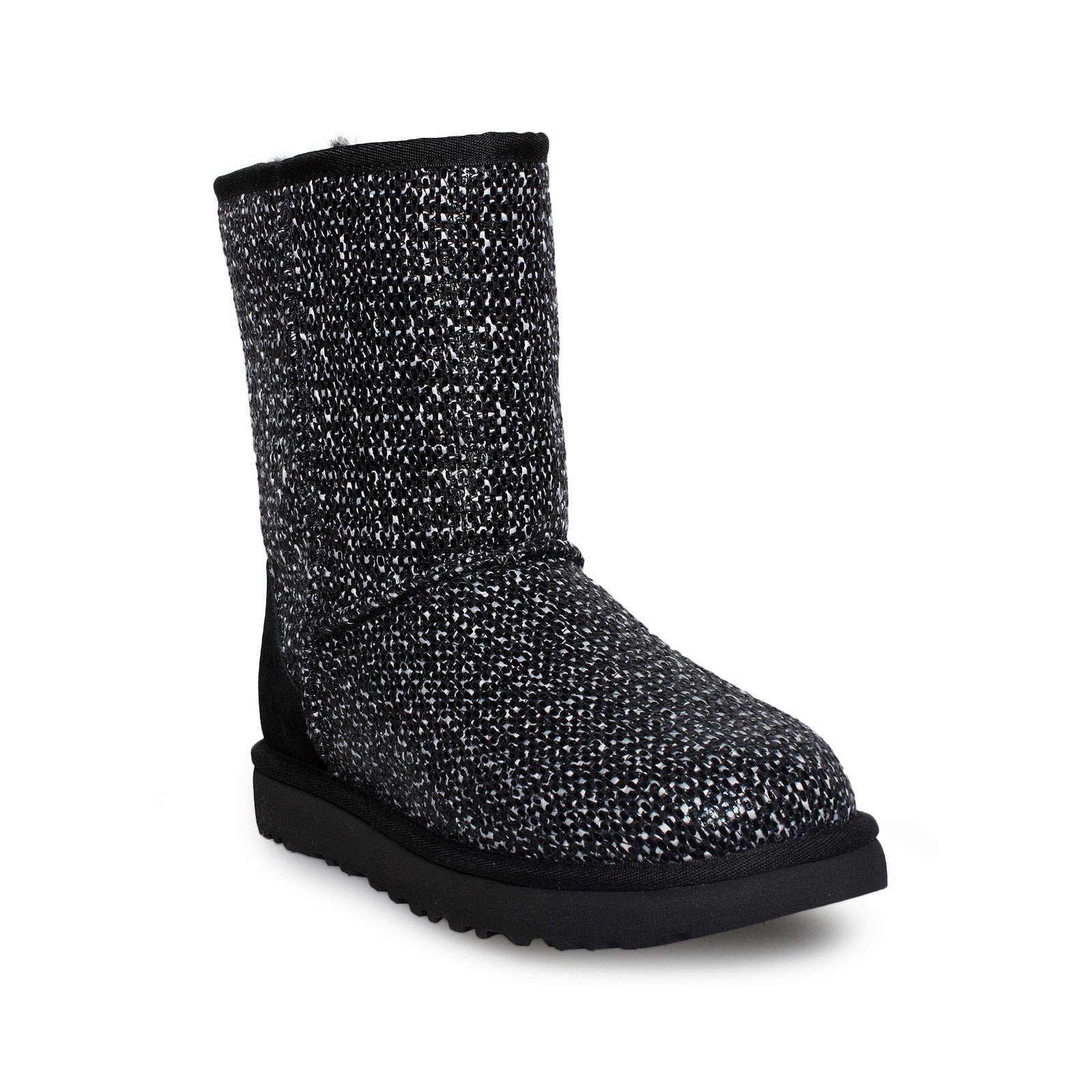 UGG Classic Short Frill Black Boots - Women's