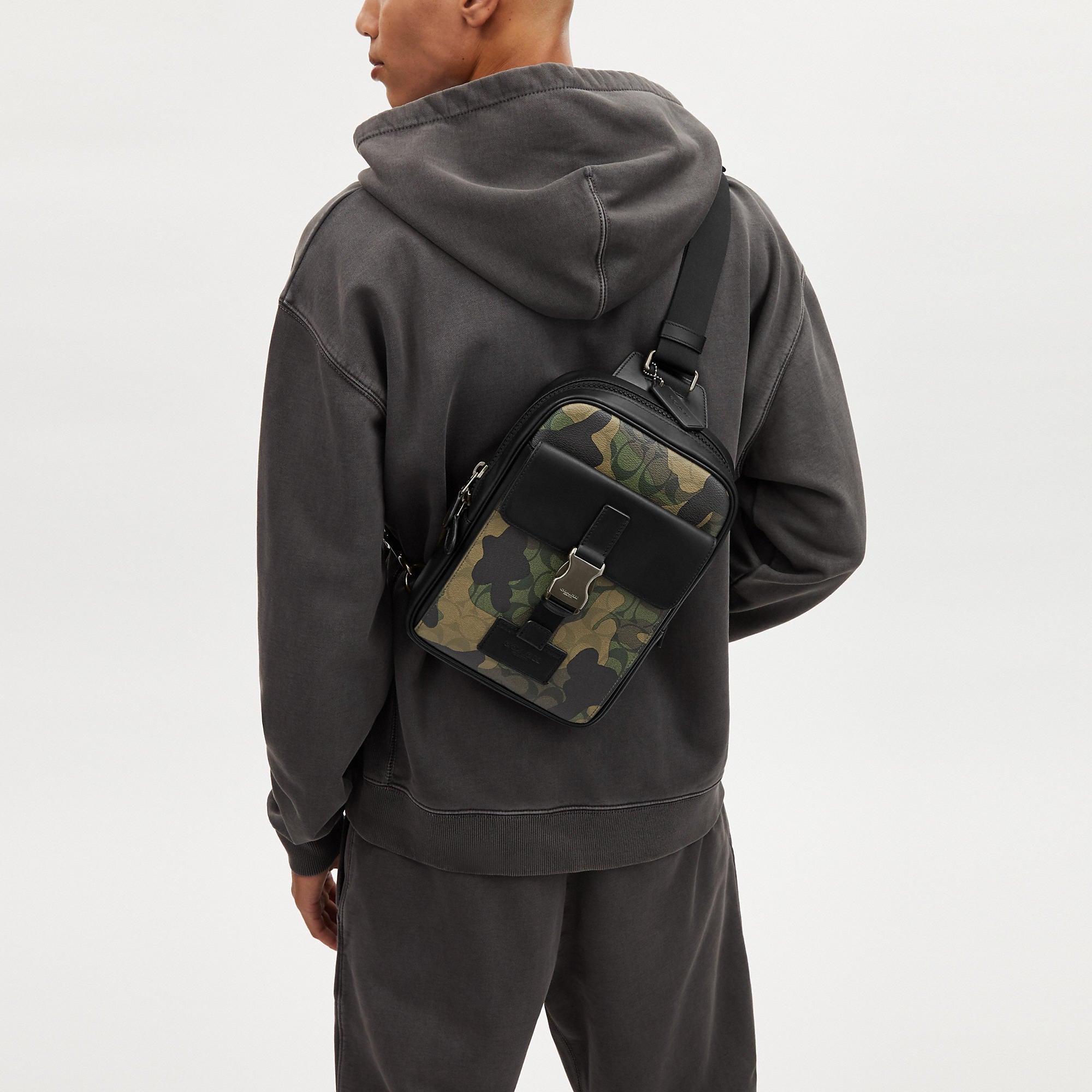 Coach Outlet Track Pack In Signature Canvas With Camo Print