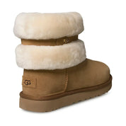 UGG Fluff Mini Belted Chestnut Natural Boots - Women's