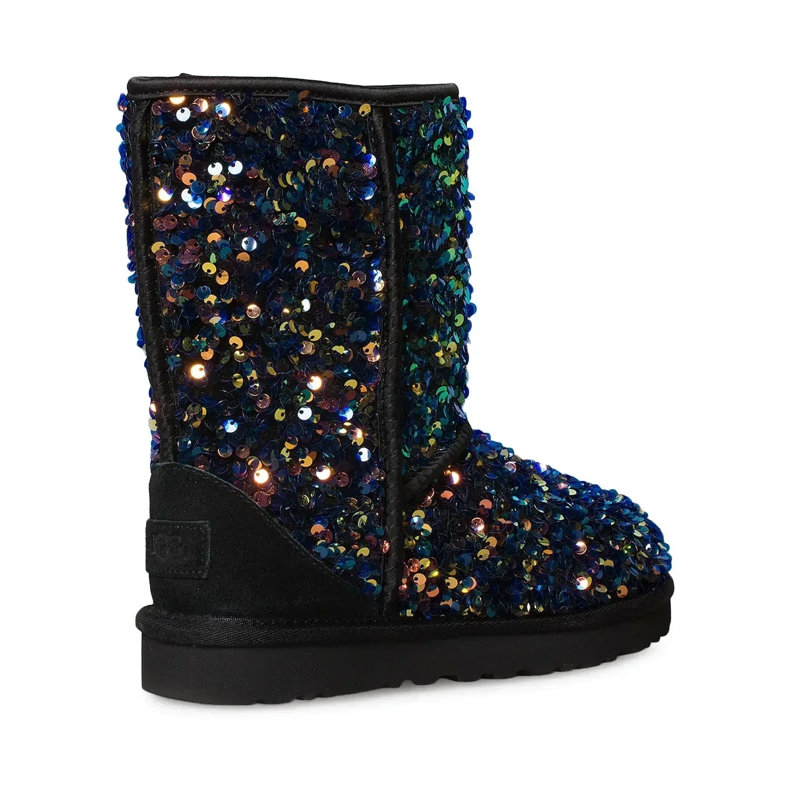 UGG Classic Short Stellar Sequin Black Boots - Women's