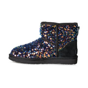 UGG Classic Mini Stellar Sequin Black Boots - Women's