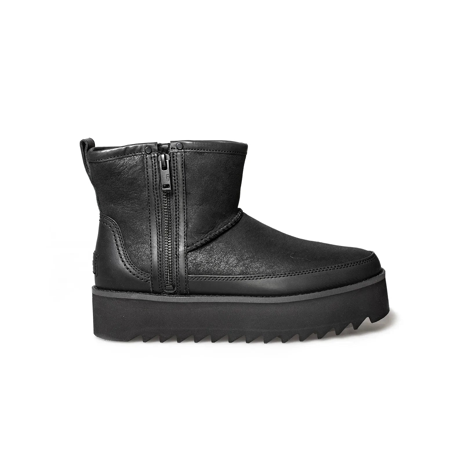 UGG Classic Rebel Biker Mini Black Boots - Women's