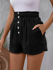 Perfee Pocketed High Waist Shorts